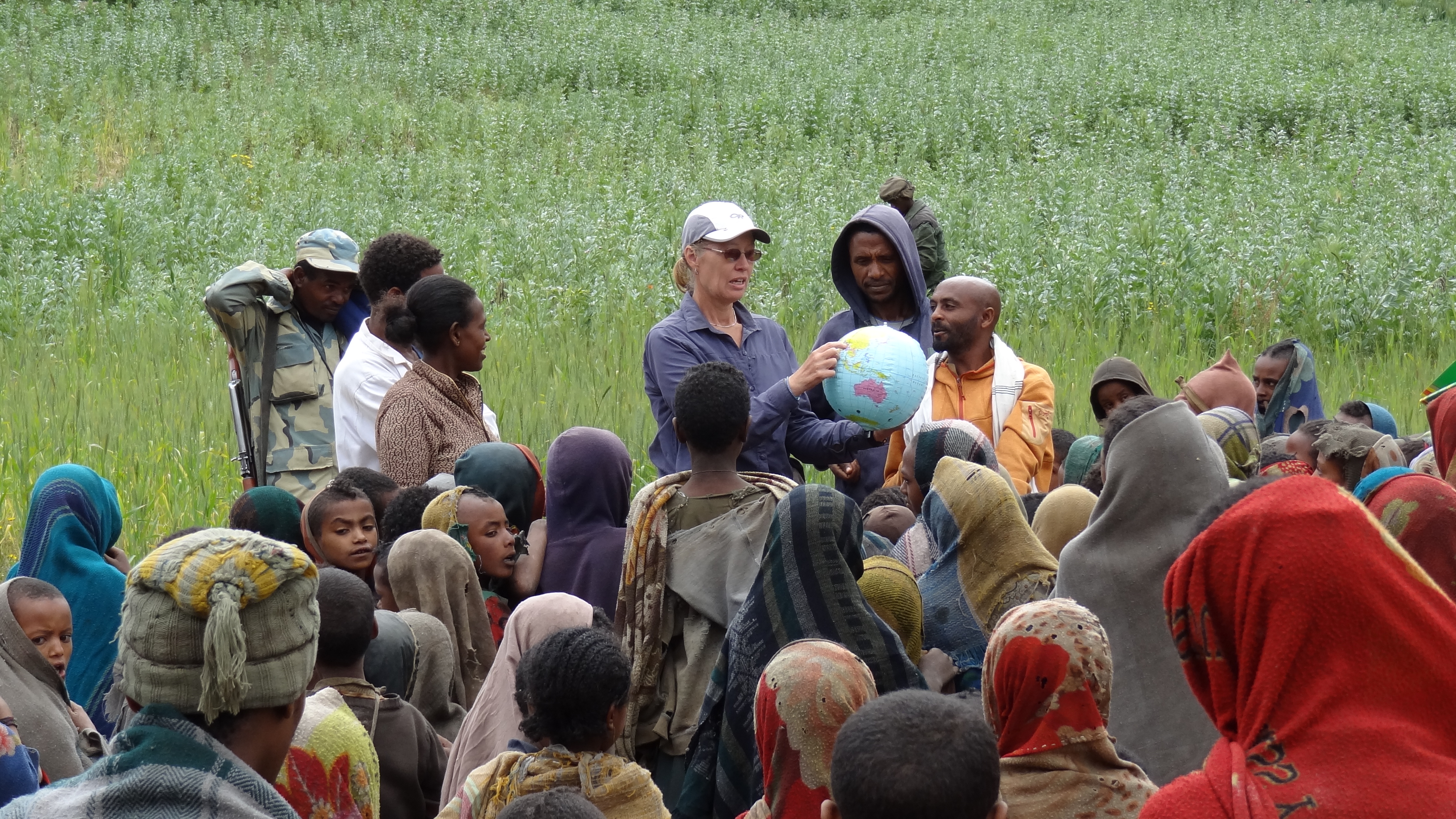 Sandy Speaking at School in Simien Mountains, Ethiopia.